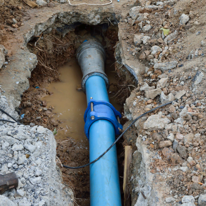 a recently repaired leaking pipe