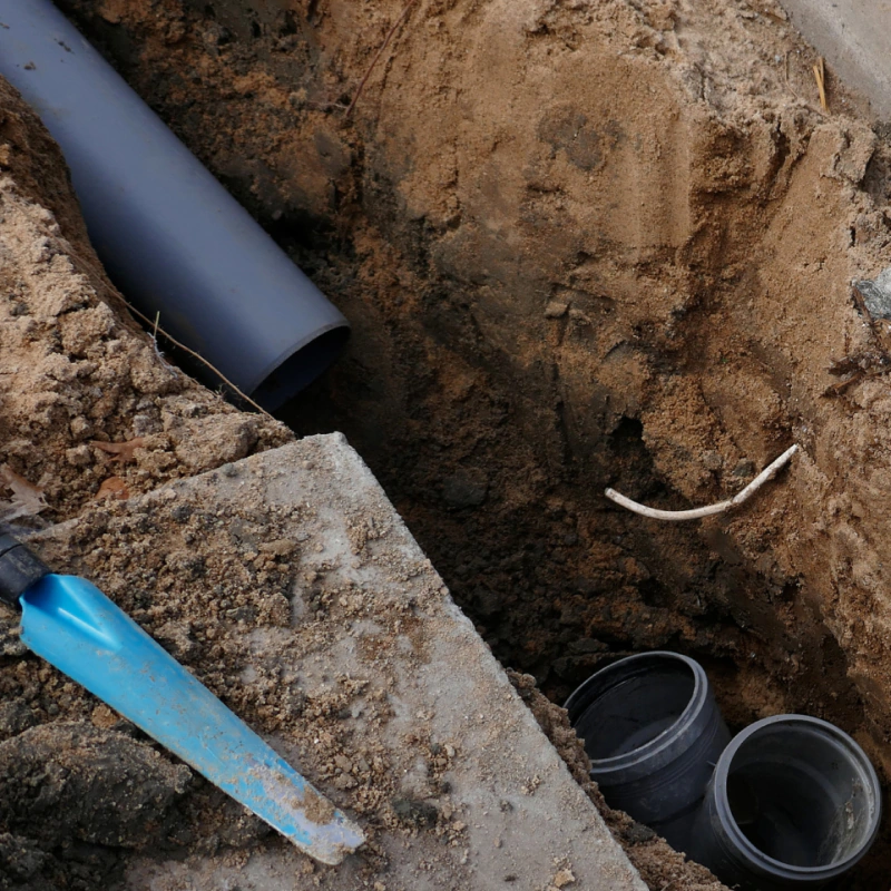 ongoing installation of residential drain system